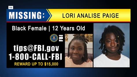 lori paige|FBI offers $15K reward in search for missing 12